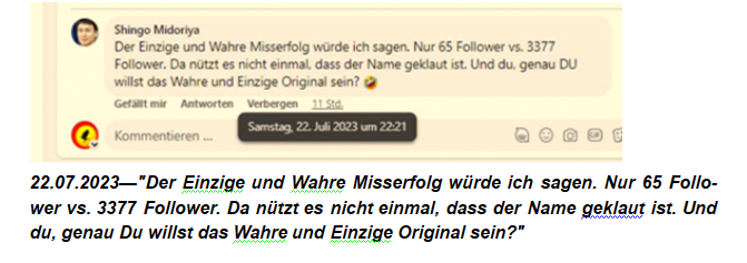 Wer hat den Längeren, fragt mein Stalker Irlbeck